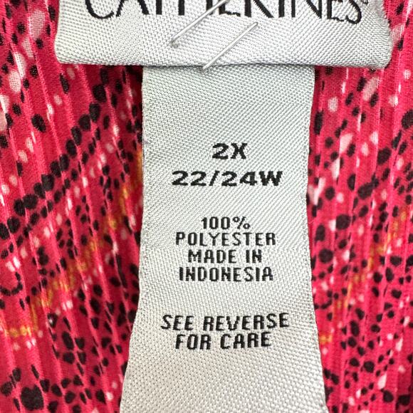 Catherines Womens Blouse Top Size 2X Flowy Stretch Geo Print Multi - Picture 2 of 6